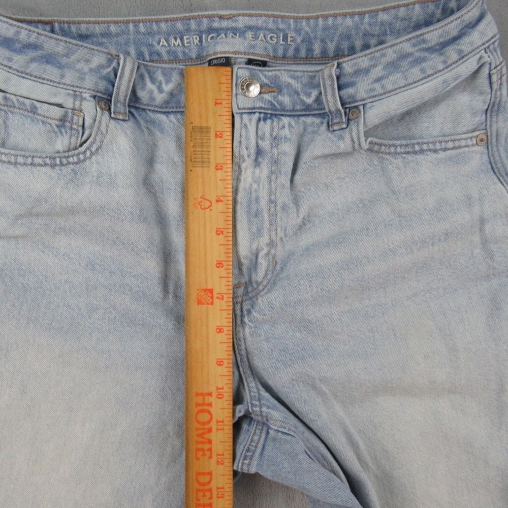 American Eagle Mom Jean Light Wash High Rise Denim Pants Womens 12 Regular - Picture 5 of 13